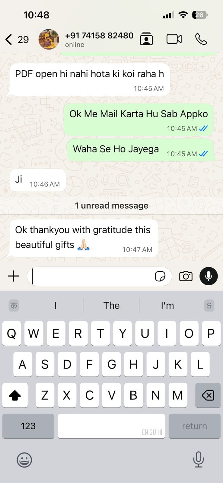 WhatsApp message from the community 4