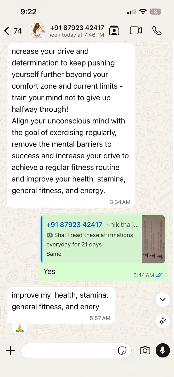 WhatsApp message from the community 5