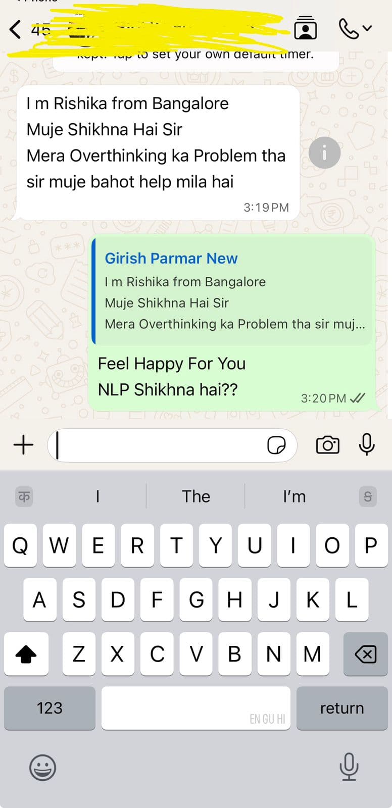 WhatsApp message from the community 8