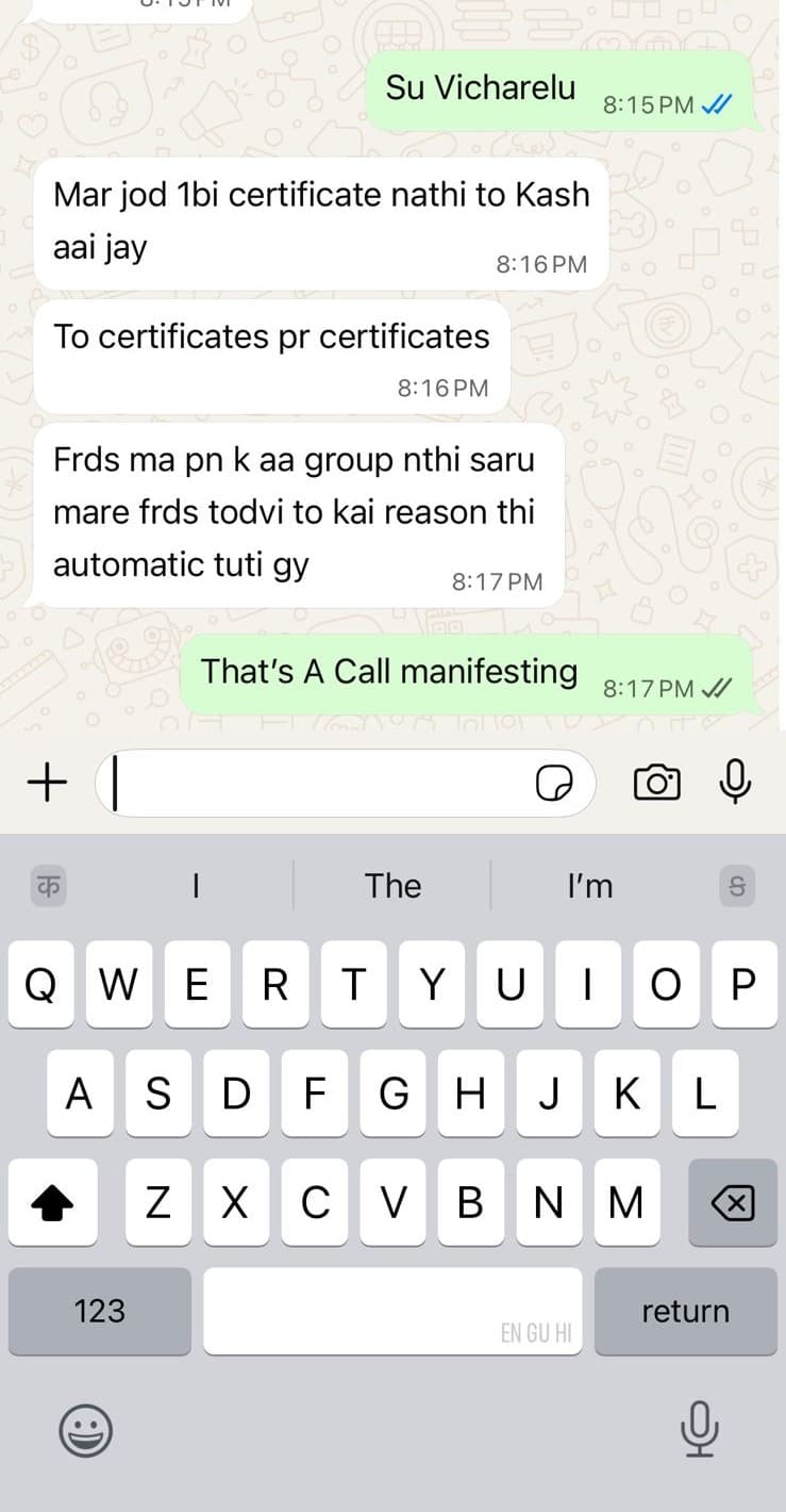 WhatsApp message from the community 11
