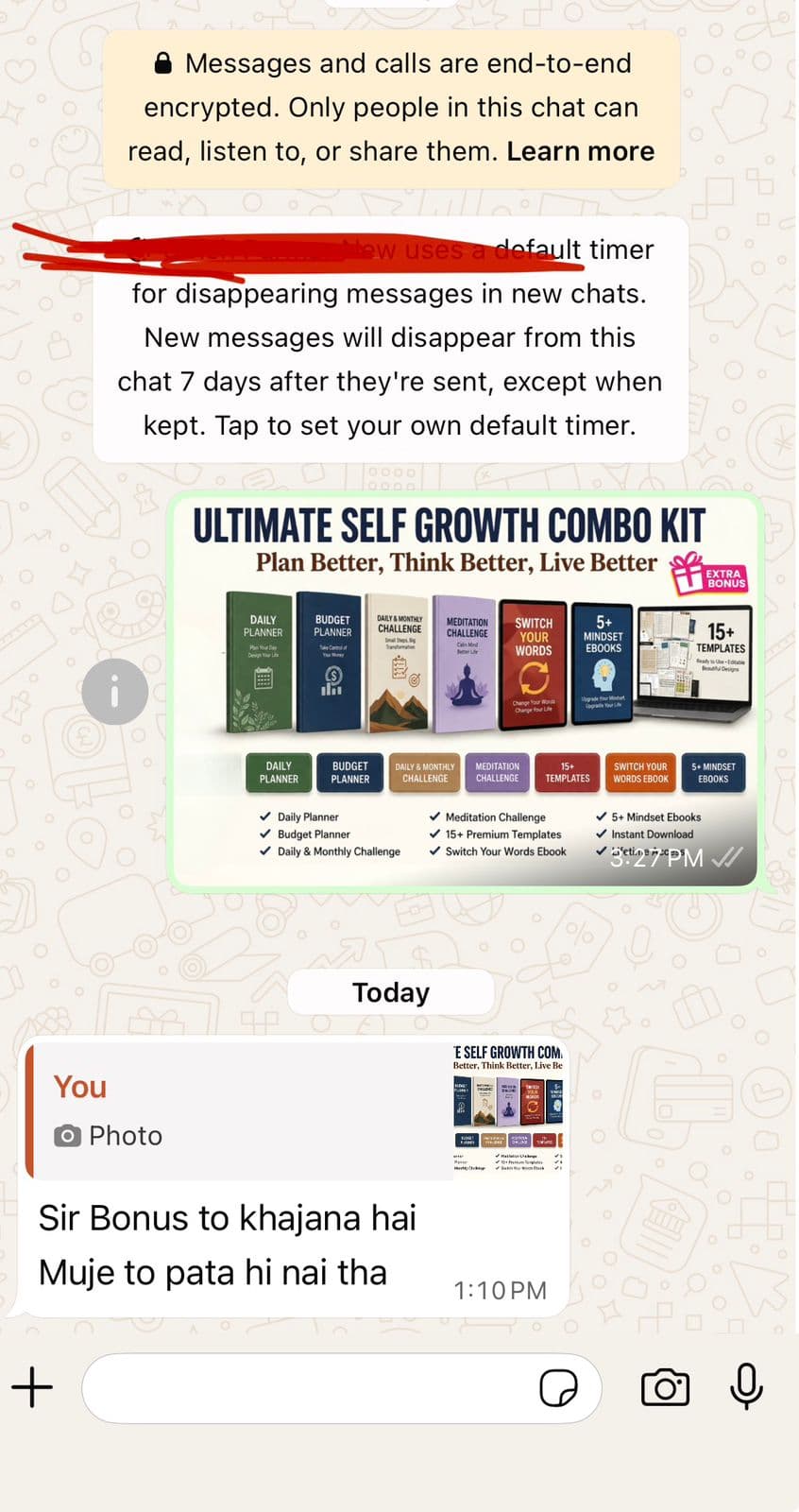 WhatsApp message from the community 13